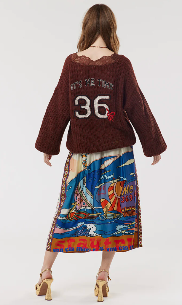 Vanessa Printed Nautical Midi Skirt
