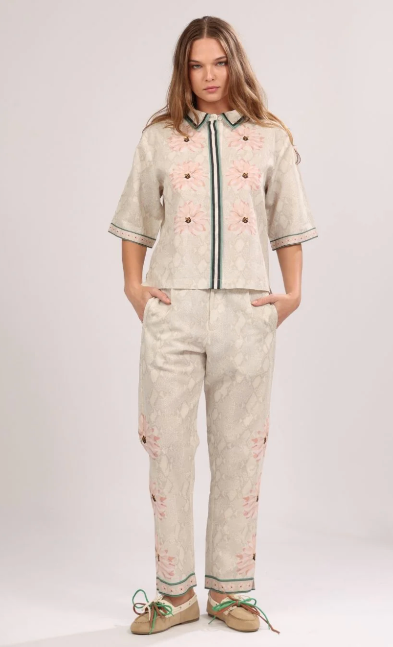 Short Sleeve Shirt Skin Flower