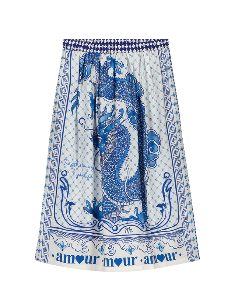 Vanessa Amalfi Printed Midi Skirt