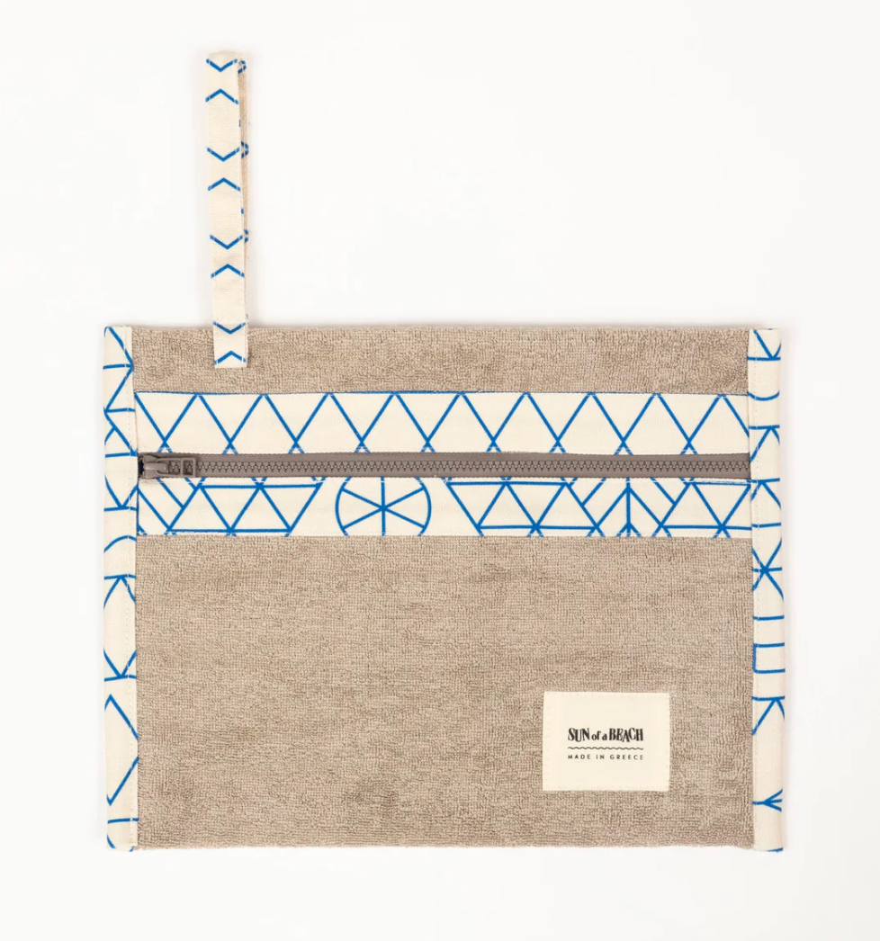 Skies of Tinos Greige Waterproof Pouch