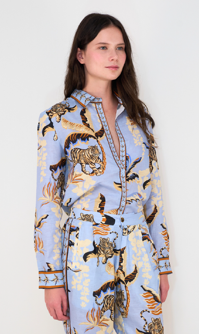 Shirt Bali Tiger Light Blue