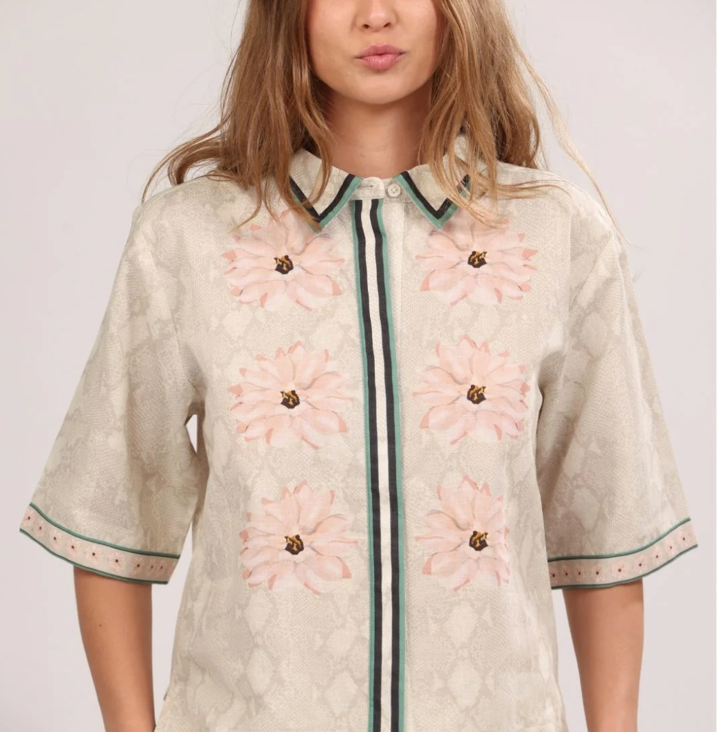 Short Sleeve Shirt Skin Flower