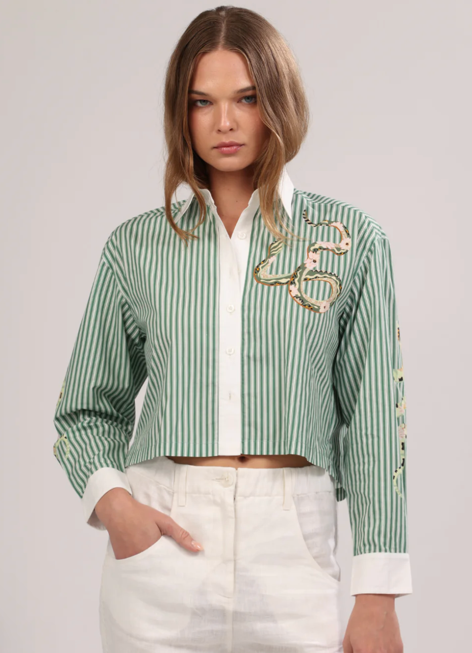 Poplin Shirt Snake Stripes