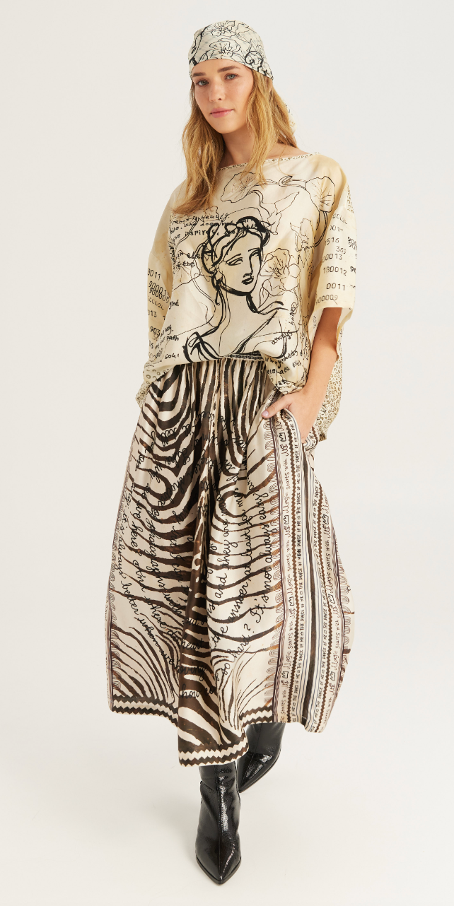 Vanessa Midi Skirt Noir Muse