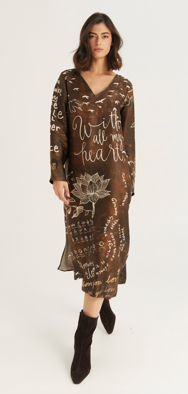Violet V Neck Dress Noir Muse