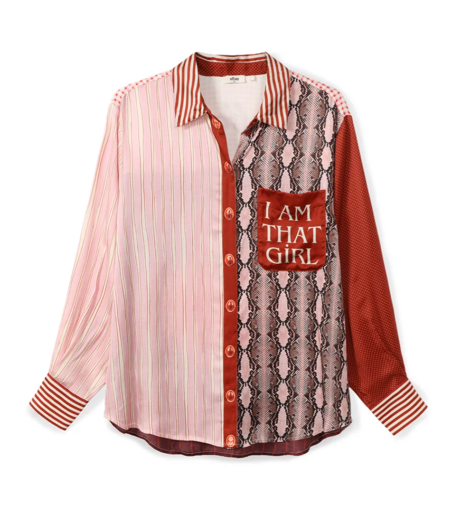 Isabel Red Aura Printed Shirt