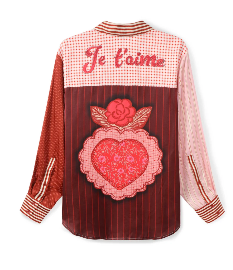 Isabel Red Aura Printed Shirt