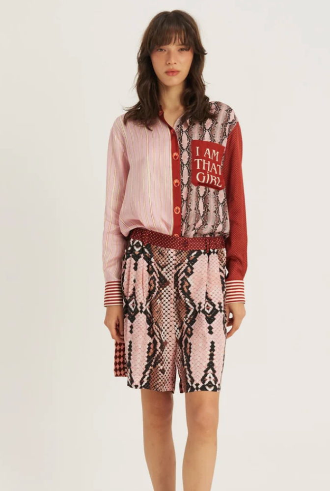 Isabel Red Aura Printed Shirt