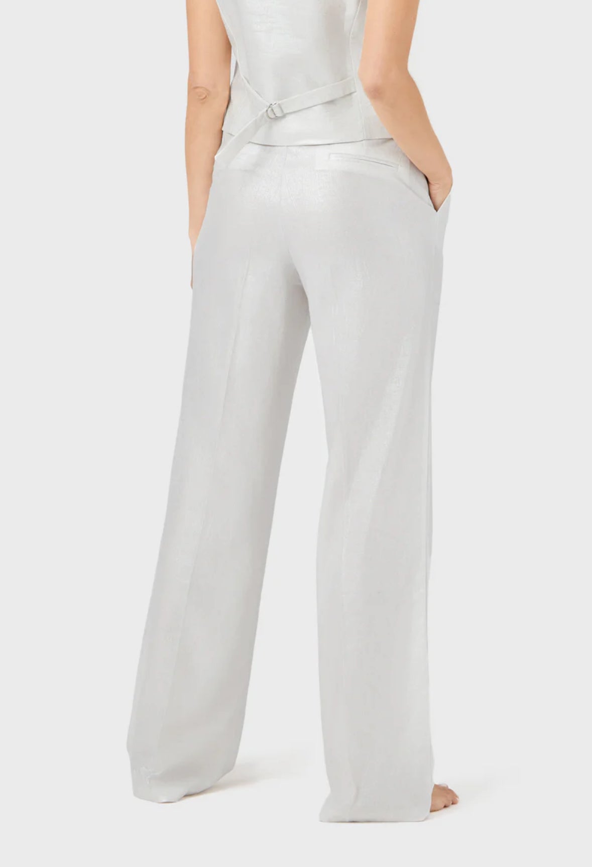 Mrs Sienna Silver Pants Linen