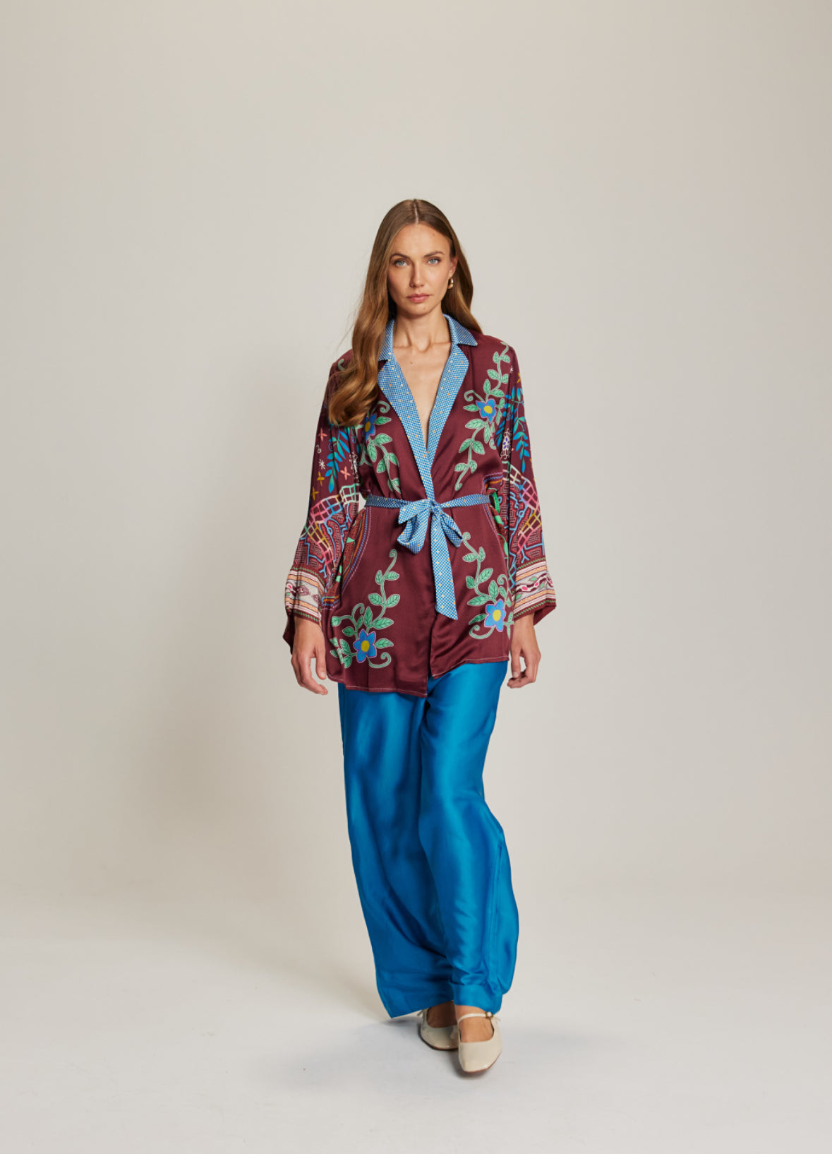 Savannah Aqua Wide Leg Pants