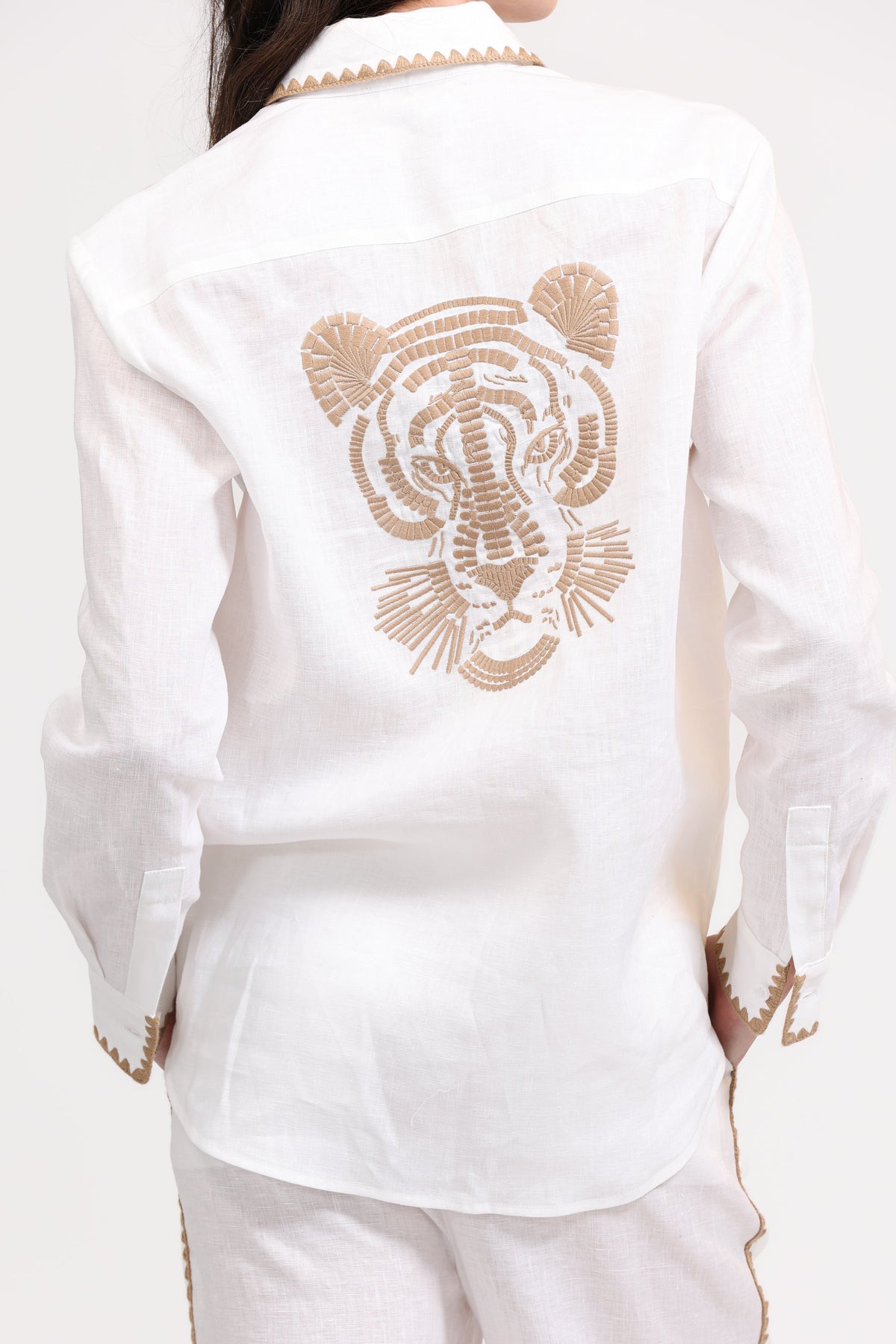 Linen Shirt Mosaico Embroidered