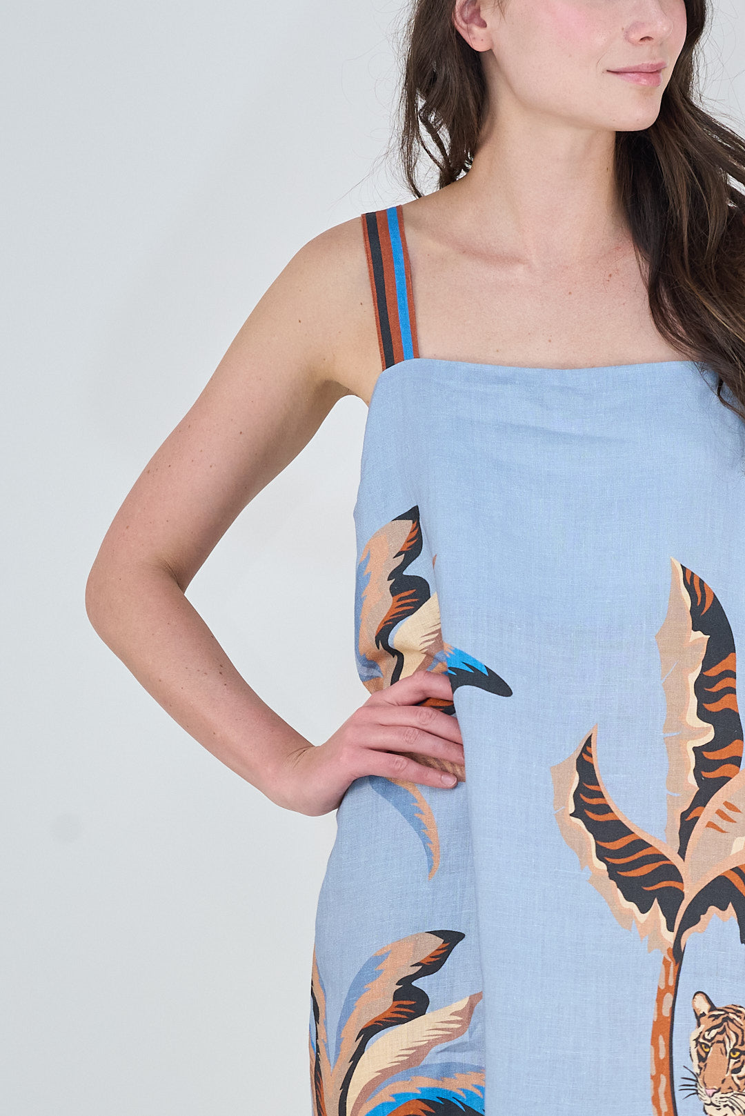 Short Dress Bali Tiger Light Blue