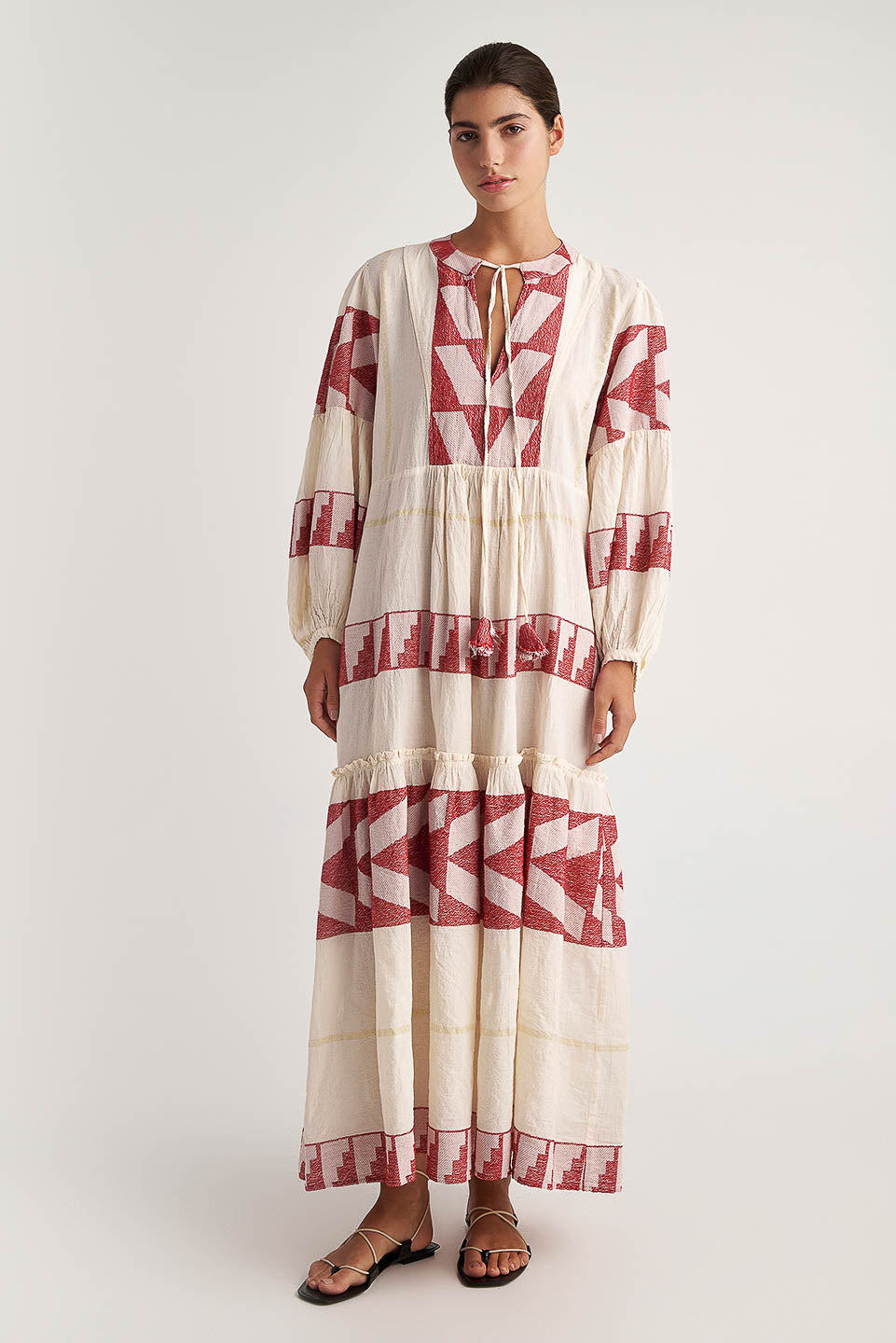 Knossos Maxi Dress in Red/Natural Knossos Maxi Dress in Red/Natural