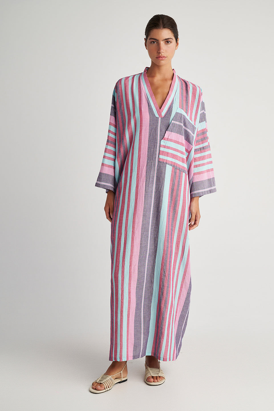 Maxi Kaftan Dress in Halki Aqua Maxi Kaftan Dress in Halki Aqua