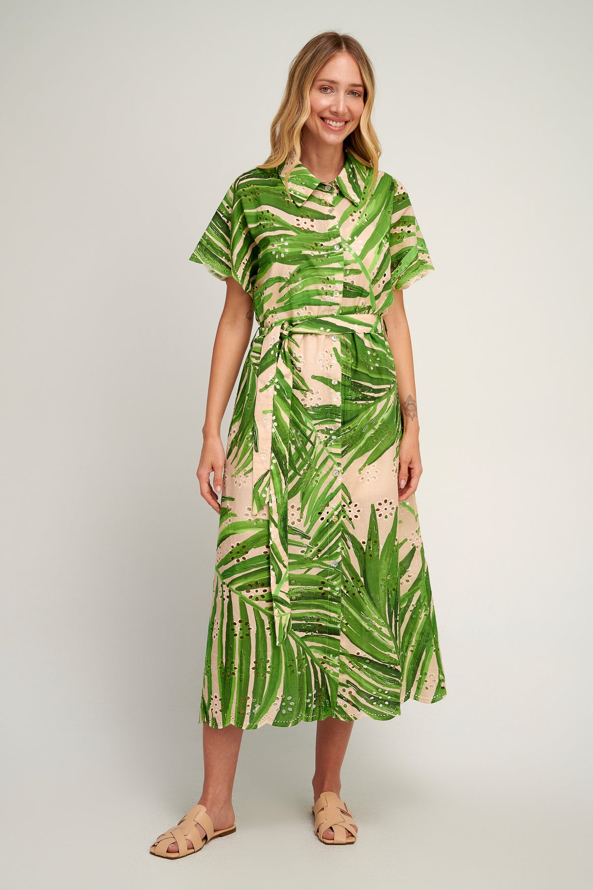 Tropical Broderie Dress S25P1169