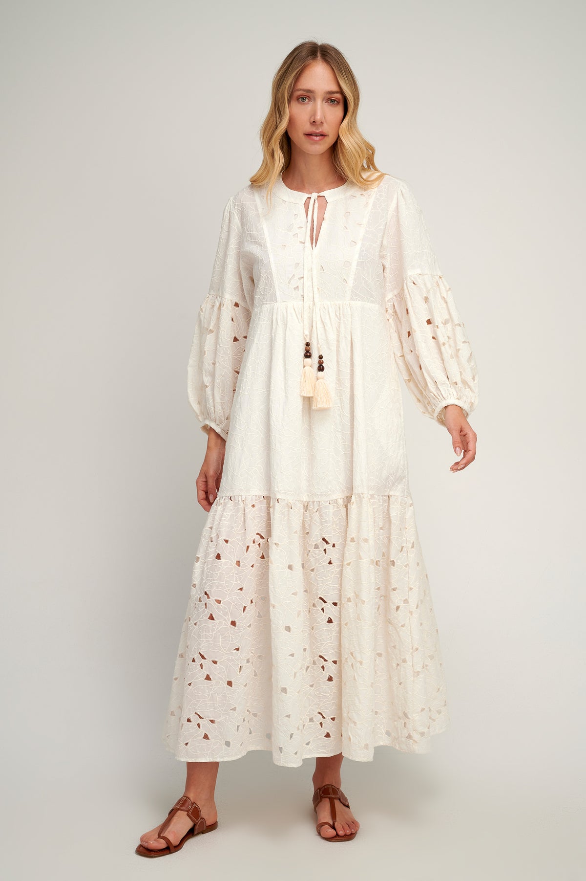 Giasemi Broderie Maxi Dress S25P1213