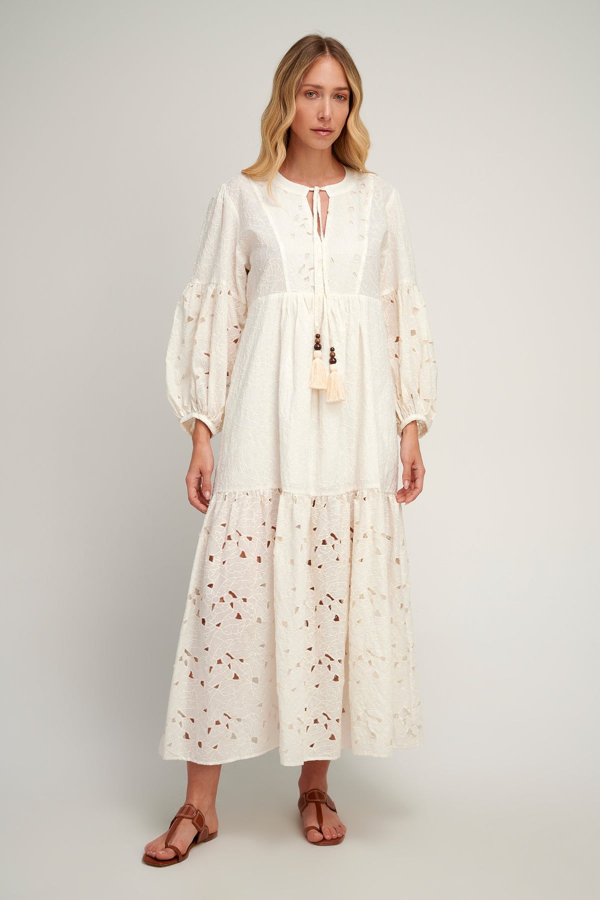 Giasemi Broderie Maxi Dress S25P1213