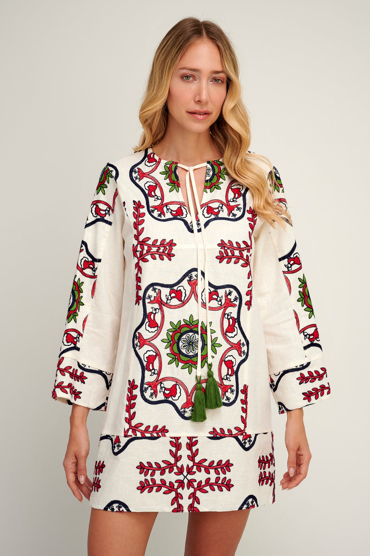 tunic dress embroidered Florapaloosa Embroidered Tunic Dress