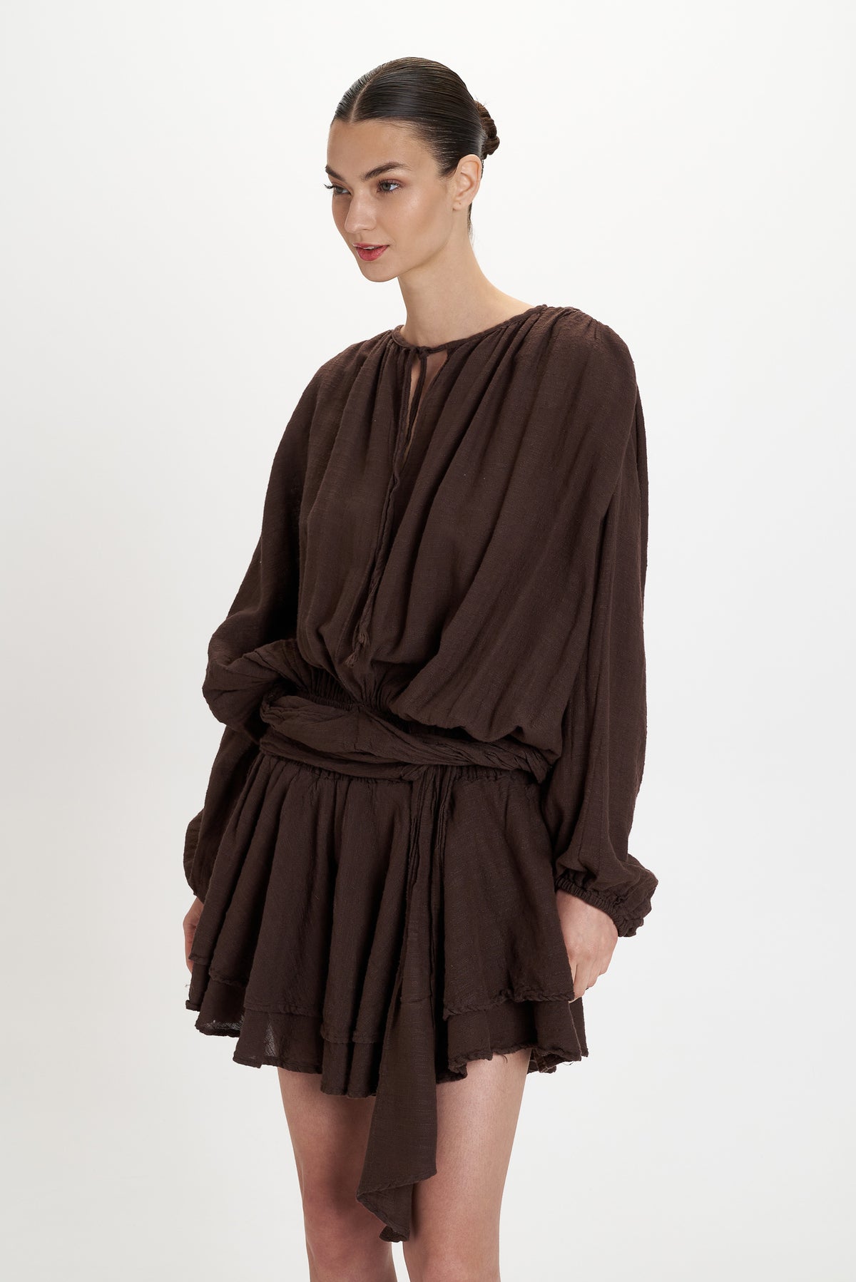 GAUZE MINI DRESS S26P7191 - Querida Costa, GAUZE MINI DRESS S26P7191 - Querida Costa,