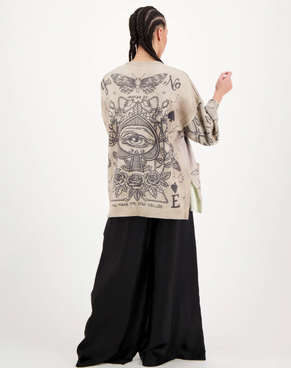 Liv Long Printed Cardigan Black Magic