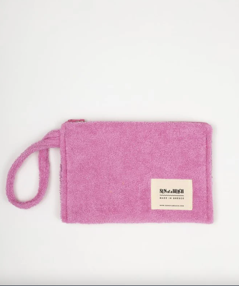 Bubblegum terry cotton Little Waterproof pouch