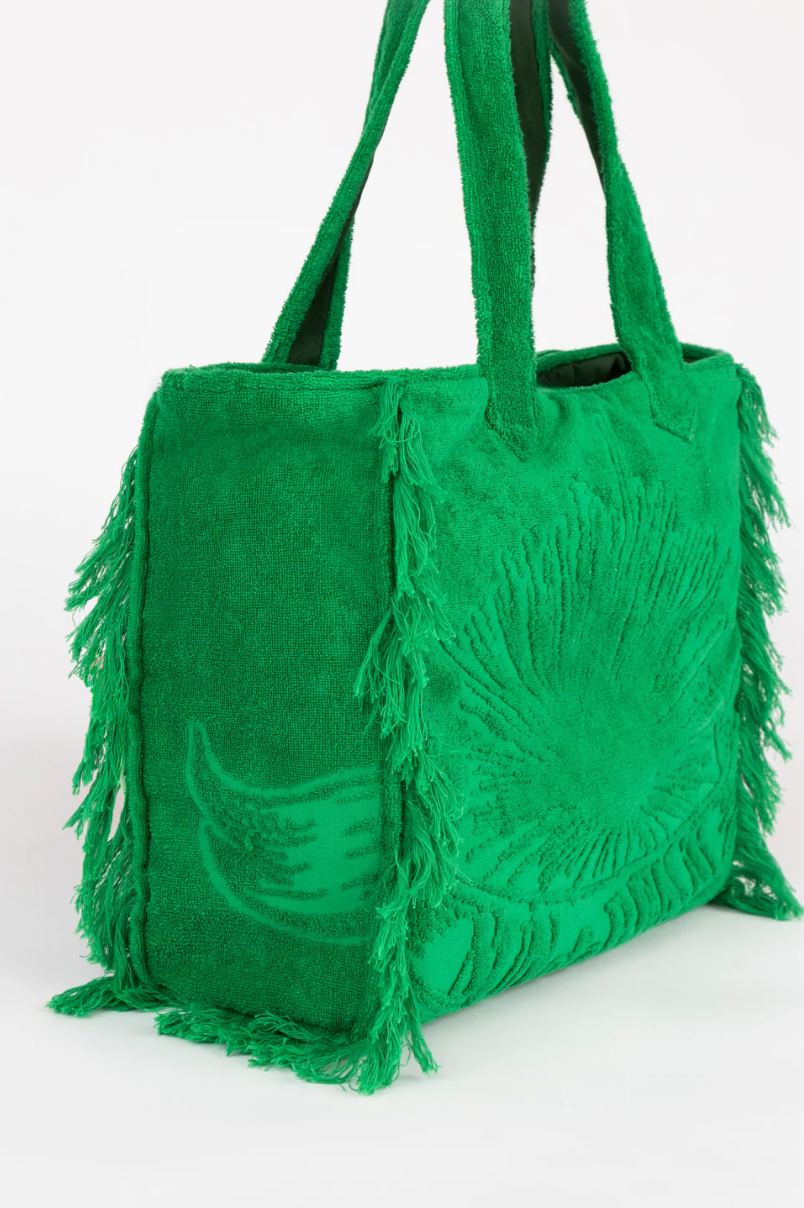 Terry Tote Beach Bag Wasabi Green