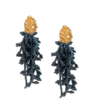 Charcoal Coral Earrings