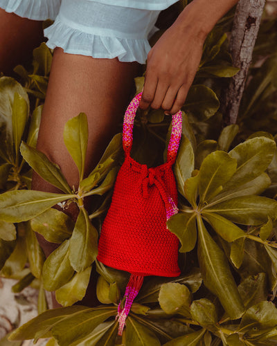 Red Crochet Party Bag