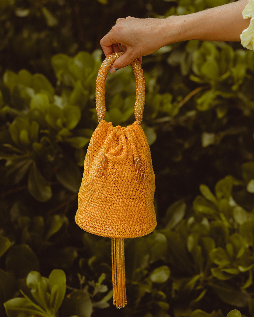 Yellow Crochet Party Bag