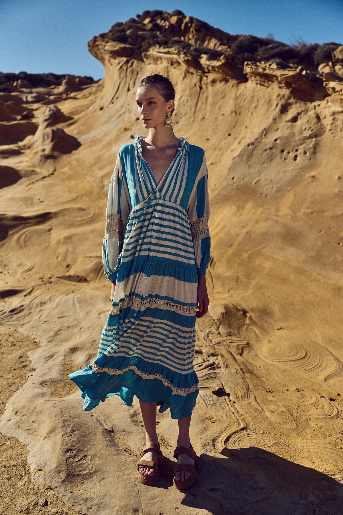 Stripes Maxi Dress S23P6092