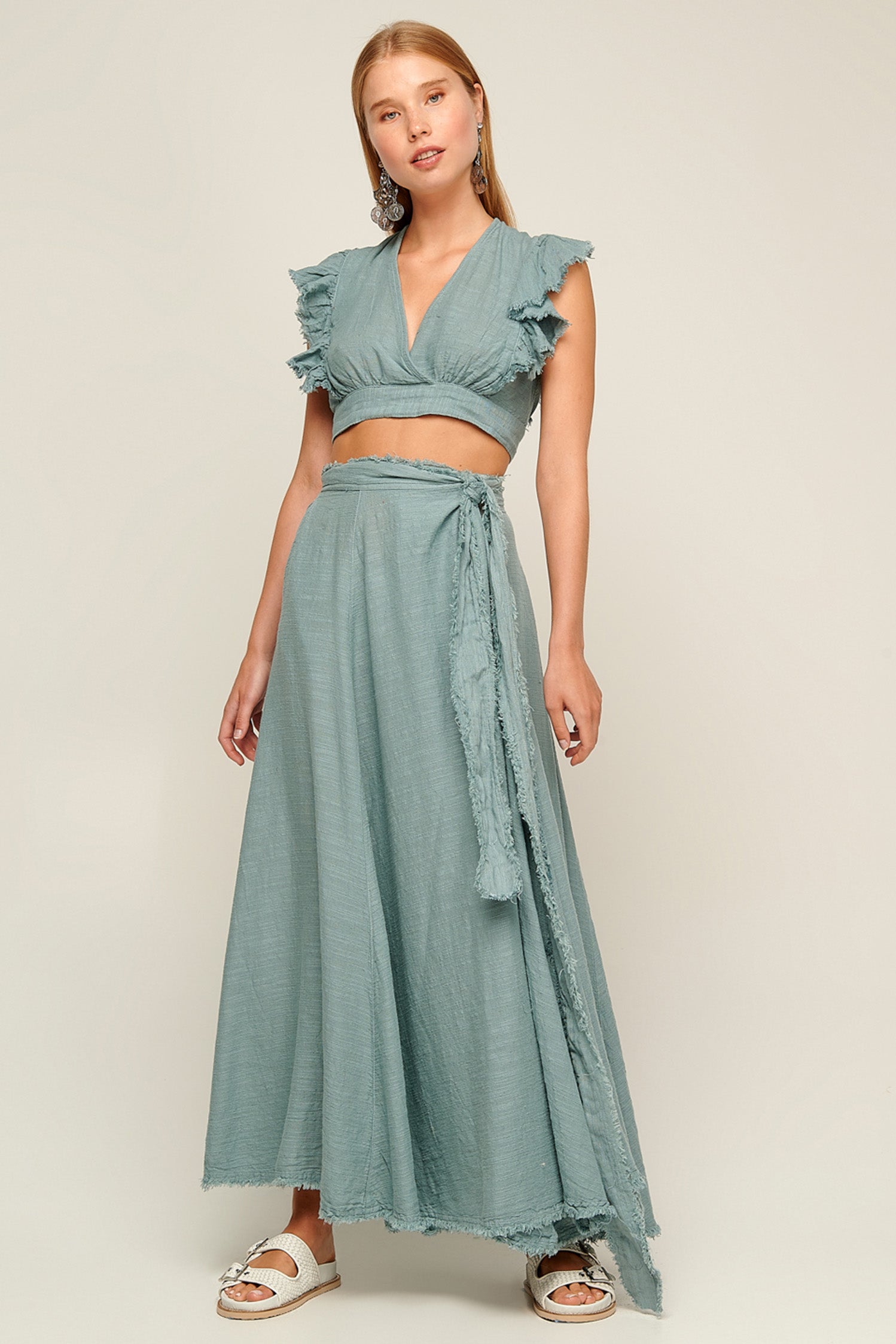 Gauze Maxi Skirt S22P1114 - Querida Costa,