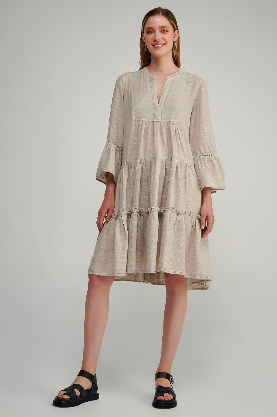 cream gauze dress Sierra Gauze Maxi Dress - Cream