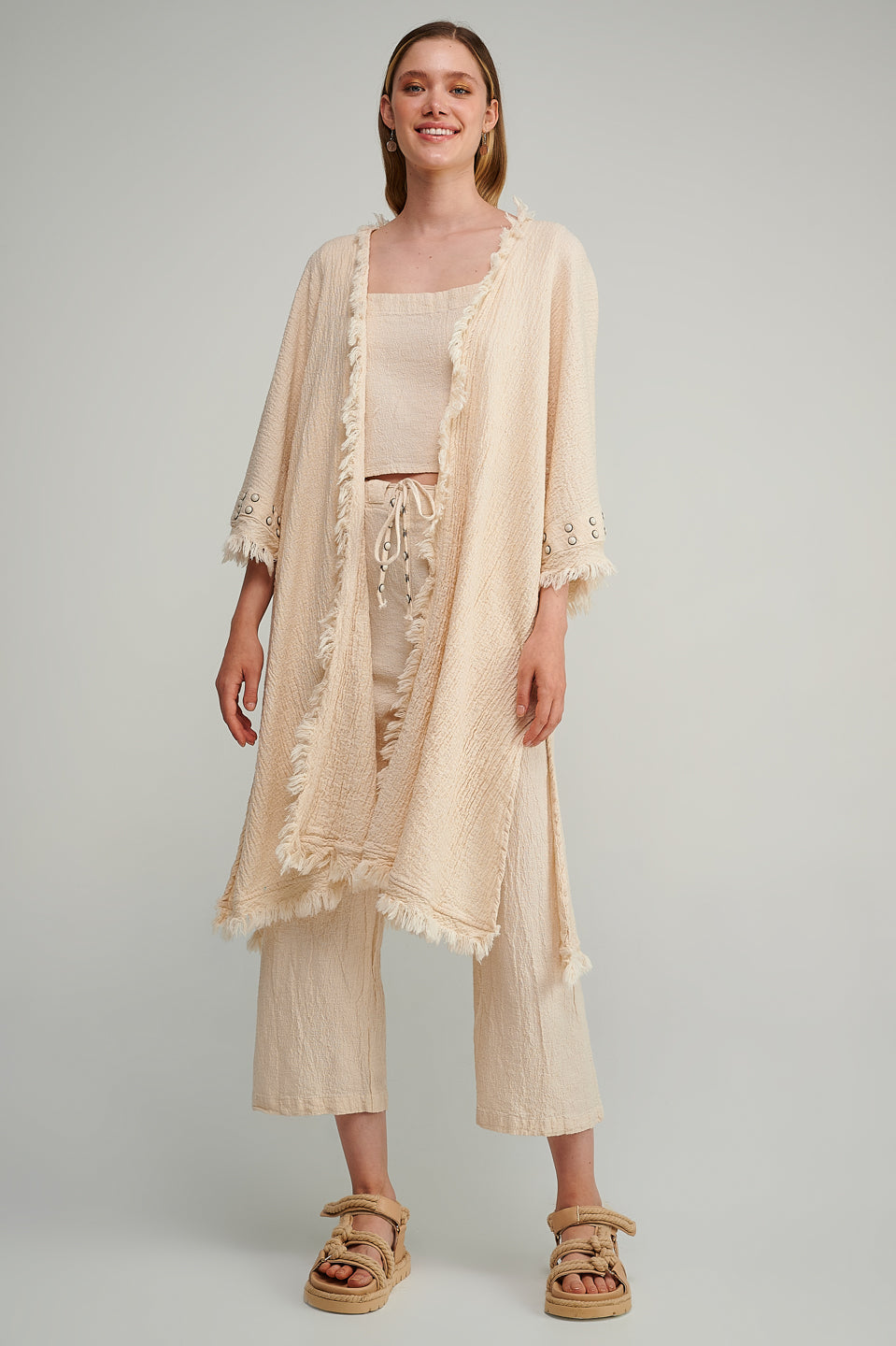 Gauze Studs Kimono S23P6115