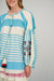 Stripes/ Embroidery Blouse S23P6121