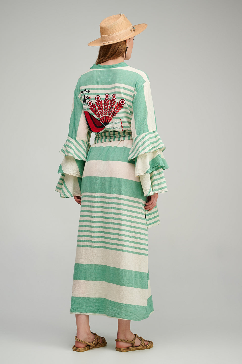 Stripes/ Embroidery Kimono S23P6145