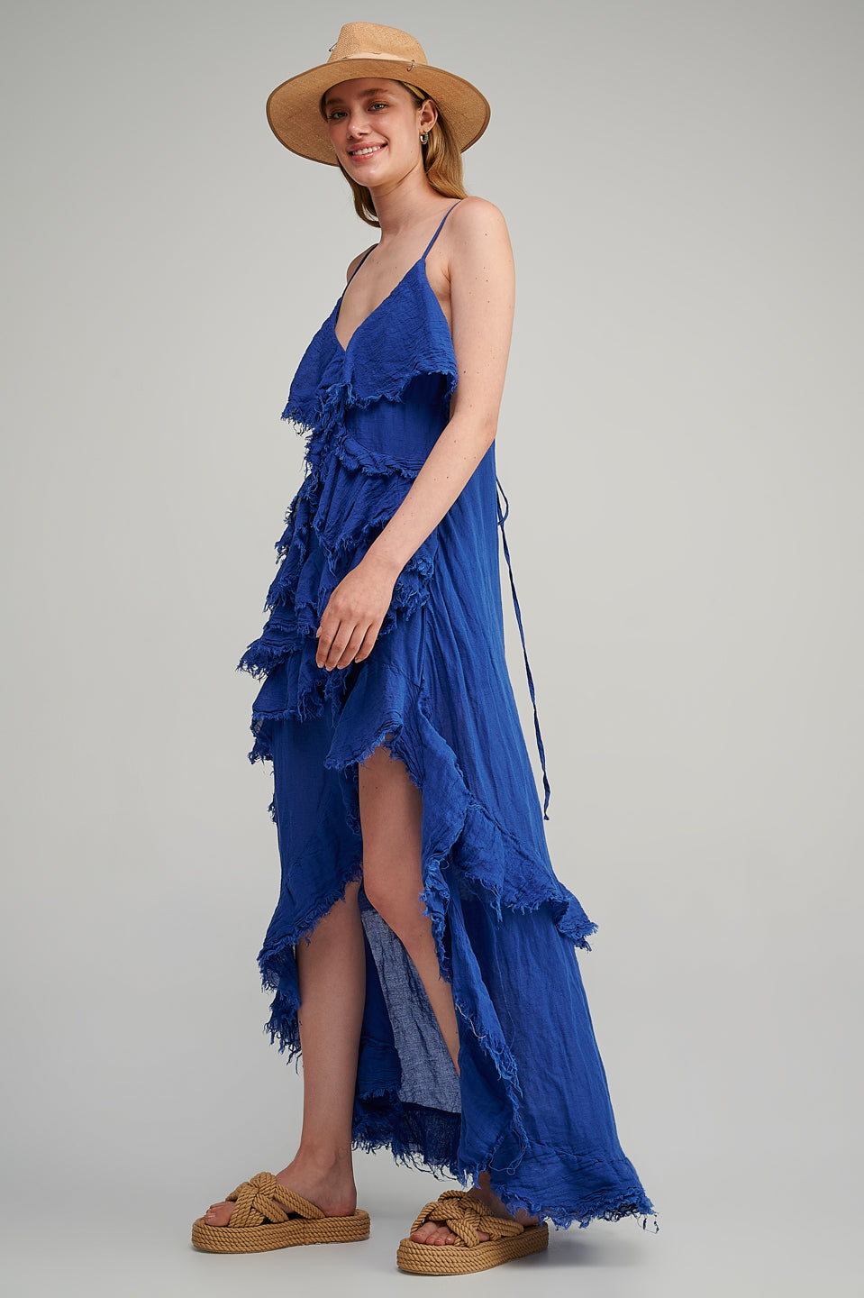 gauze maxi dress Riviera Dream Colorblock Cotton Dress, Sand / S This bohemian maxi dress features spaghetti straps with a cross back and a tiered maxi skirt on solid black woven cotton material. GAUZE MAXI DRESS | Lucky